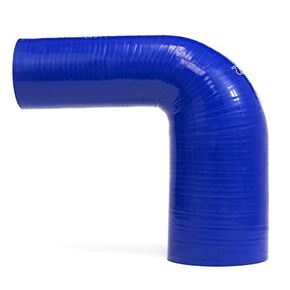 HPS 1.25" - 2" ID, Silicone 90 Degree Elbow Reducer Coupler Hose, High Temp 4-Ply Reinforced, Leg Length on Each Side: 4-1/2", 75 Psi Max. Pressure, SER-8974-BLK, Silicone, Black