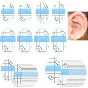 200 Pieces Mini Clear Adhesive Waterproof Bandages for Wounds, Adhesive Baby Waterproof Ear Stickers, Ear Covers for Kids Swimming Shower, Ear Plugs for Swimming Kids Shower Surfing (Small & Large)