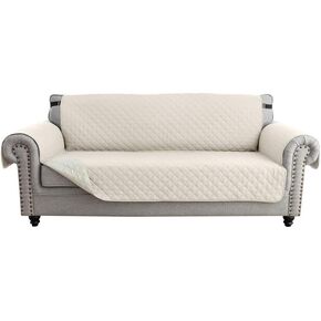 TOPCHANCES Sofa Slipcover L Shape 3pcs Reversible Sofa Cover Sectional Couch Cover 3 Seater Chaise Slip Cover with Elastic Straps for Kids Dogs Cats Pet Furniture Protector Cover