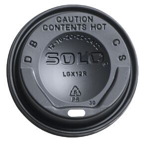 Solo LGXBK2-0004 Black Plastic Gourmet Dome Lid - For Trophy Plus Cups (Case of 1500)