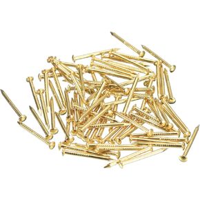uxcell 80 Pcs Small Tiny Nails 2.8mmx10mm(DxL) Tiny Brass Nails Hardware Nails Small Nail for Wooden DIY Decorative Boxes Household Accessories, Brass Tone
