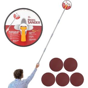Pole Sander for Drywall, 86-inch Manual Hand Drywall Sander with Extension Pole. Perfect for Painting, Complete with 5pcs Sanding Sheets (80, 100, 120, 180, 240 Grit)
