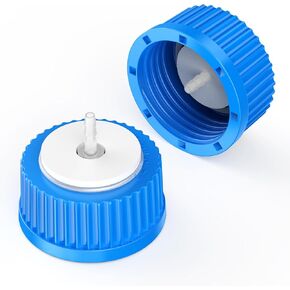 غطاء مستخرج الوسائط السائلة GL45، غطاء أمان GL45 مزود بفتحات، غطاء توصيل المذيبات VapLock (4 منافذ 1/6 بوصة)