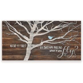 What If I Fall Oh But My Darling What If You Fly Framed Wood Rustic Style Wall Décor Sign 9x18