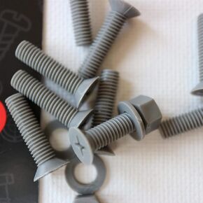 20 x Grey Countersunk Screws Polypropylene (PP) Plastic Nuts and Bolts, Washers, M5 x 20mm, Acrylic, Water Resistant, Anti-Corrosion, Chemical Resistant, Gray, 13/64 x 25/32