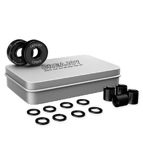 Top Speed 608RS Ceramic Ball Skate Bearings, 8 Pack with Spacers & Washers (Ceramic, Black+Red)