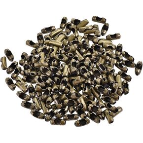 uxcell Ball Chain Connector, 3.2mm Ball Chains Clasp Crimp Link Clips Connection, Iron Electroplating Bronze Pack of 200