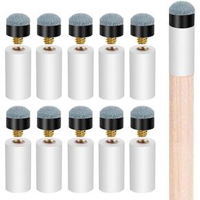 10 Sets Billiard Cues Tips Replacement with White Pool Cue Stick Ferrules, billiard cues tips, Screw On Pool Cue Tips Pool cue Tips Replacement kit, 12mm/13mm (Blue)