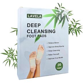 LAVELA Deep Cleansing Foot Pads –Ginger Oil Foot Pads for Foot Care, Lymphatic Drainage Foot Patches, Help for Body Deep Cleansing, Relief Stress and Promote Sleeping (20 Pads)