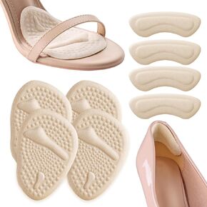 Heel Pads for Shoes, Metatarsal Pads Women, Ball of Foot Cushions for High Heels, Shoe Inserts for Women All Day Pain Relief and Comfort One Size Fits (Beige)
