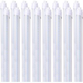 LED Light Bulbs 8 Foot , 2 Pin, 45W 6000K, T8 LED Tube Lights, R17D HO Rotatable LED Shop Lights, Frosted Cover, Dual-Ended Power, BALLAST REMOVED, 8FT LED Bulbs to Replace Fluorescent Light(4Pack)