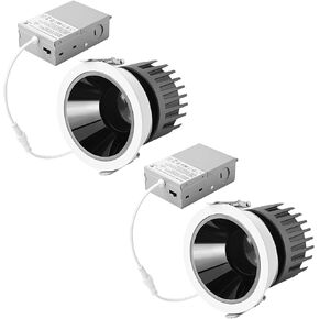 LED Commercial Recessed Round Downlight Fixture, CCT Switch 27K/30K/35K/40K/50K, 97 CRI, Energy Star, Dimmable, FCC- SDOC Compliant, UL Listed (1)