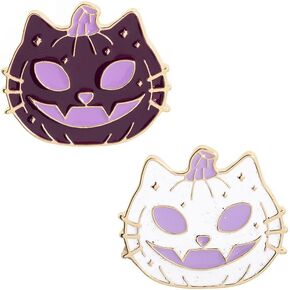 2 Pcs Creative Pop-Enamel Pumpkin Pin Lapel Badges Brooch Funny Fashion Jewelry