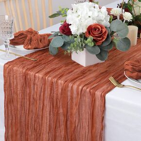 Gold Table Runner Gold Glitter 29*120" Long Gauze Table Runner for Wedding Bridal Shower Baby Shower Party Decor 1 Pack
