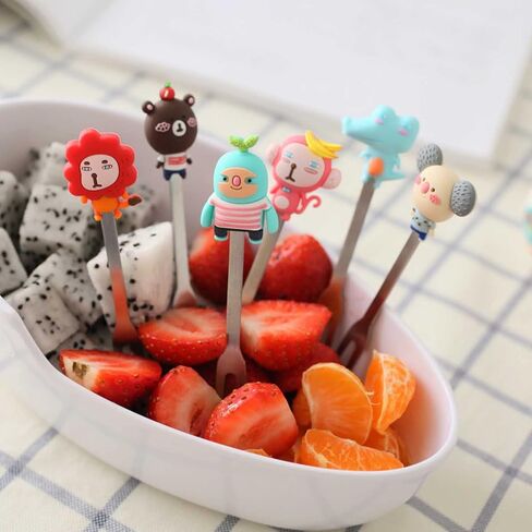 Fruit Fork, Cute Set of 6 Fruit Forks with Holder Stainless Steel Food Pick Forks for Kids Home (fairy princess) in Saudi Arabia