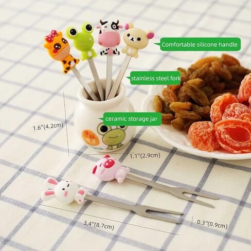Fruit Fork, Cute Set of 6 Fruit Forks with Holder Stainless Steel Food Pick Forks for Kids Home (fairy princess) in Saudi Arabia