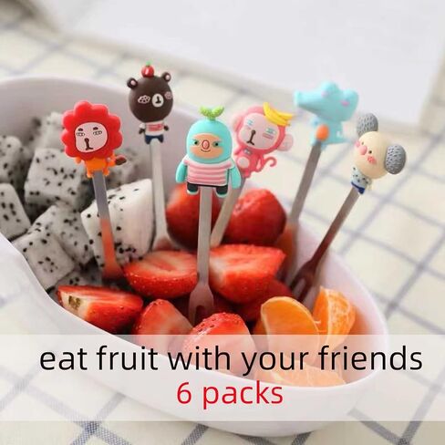 Fruit Fork, Cute Set of 6 Fruit Forks with Holder Stainless Steel Food Pick Forks for Kids Home (fairy princess) in Saudi Arabia