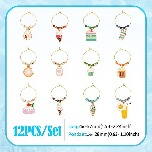 Beadthoven Wine Glass Charms Set, Goblet Drink Markers Tags Identification Wine Glass Markers for Party in Saudi Arabia