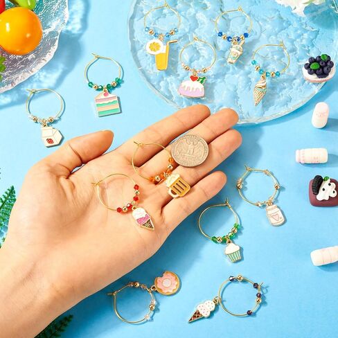 Beadthoven Wine Glass Charms Set, Goblet Drink Markers Tags Identification Wine Glass Markers for Party in Saudi Arabia
