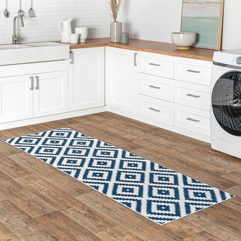 nuLOOM Kellee Machine Washable Modern Diamonds Ultra Thin Area Rug, 3' x 5', Black in Saudi Arabia