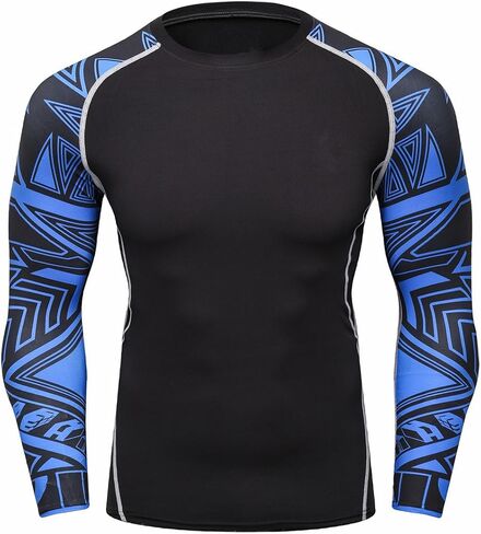 Men's Soft Slim Long Sleeve Dry-Fit Compression Gym Trainning Shirt in Kuwait