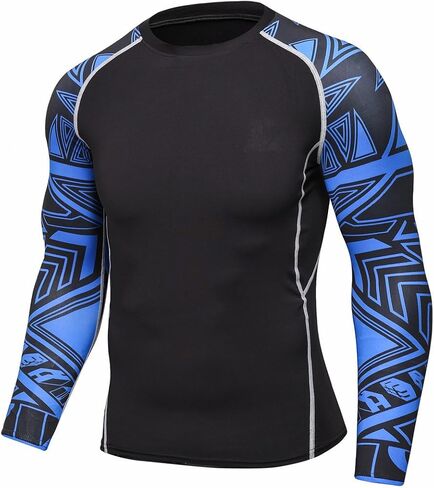 Men's Soft Slim Long Sleeve Dry-Fit Compression Gym Trainning Shirt in Kuwait