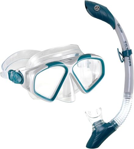 OutdoorMaster x U.S. Divers Cozumel TX Combo Snorkeling Gear for Adults, Dry Snorkel Set Panoramic View Anti-Fog Anti-Leak Swim Mask, Scuba Diving Swimming Snorkel Kit in Saudi Arabia