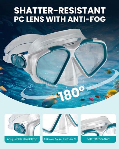 OutdoorMaster x U.S. Divers Cozumel TX Combo Snorkeling Gear for Adults, Dry Snorkel Set Panoramic View Anti-Fog Anti-Leak Swim Mask, Scuba Diving Swimming Snorkel Kit in Saudi Arabia