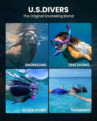 OutdoorMaster x U.S. Divers Cozumel TX Combo Snorkeling Gear for Adults, Dry Snorkel Set Panoramic View Anti-Fog Anti-Leak Swim Mask, Scuba Diving Swimming Snorkel Kit in Saudi Arabia