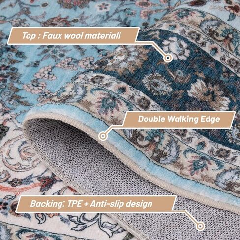 8x10 Area Rugs for Living Room, Boho Washable Rug Non-Slip and Non Shedding, Home Decor Black and White Rugs for Bedroom, Dining Room, Home Office, Kids Room in Saudi Arabia