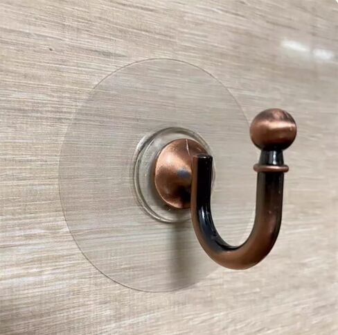 Non-Trace Stick Metal Wall Hook Holder, Adjustable Self Adhesive Curtain Tieback, Cute Window Curtain Hook, No Drill Tieback Buckle Curtain Holdbacks for Home Decor, 2 Pack (Antique Bronze) in Kuwait