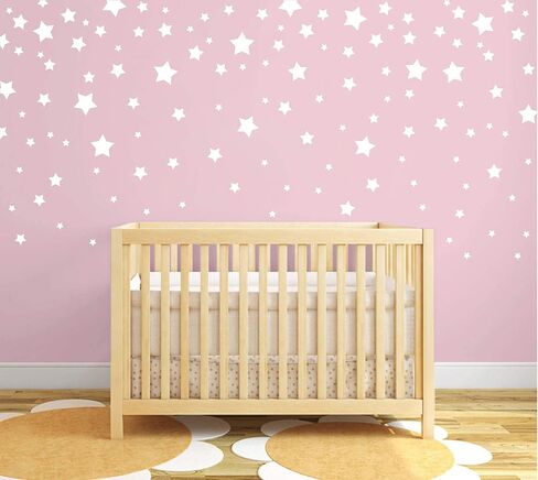 190 Picees Star Wall Decals, Matte Vinyl Wall Decals, Nursery Wall Decals, Easy to use, Removable Wall Decals for Kids Baby Girls Boys Bedroom, Home Decor Wall Stickers Y17 (Ice Blue,Matte Gold) in Saudi Arabia