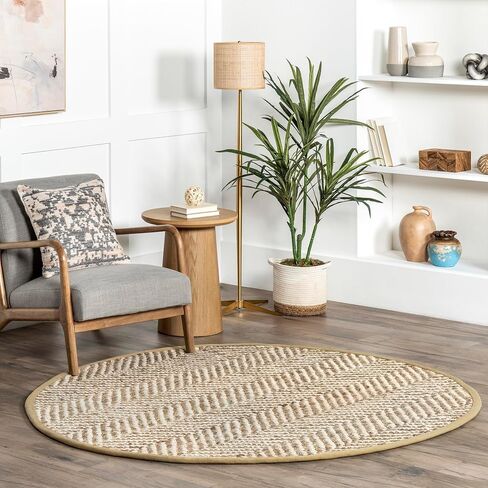 nuLOOM Vania Chevron Jute Area Rug, 6x9, Off-white in Saudi Arabia