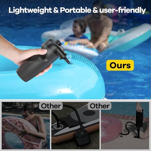 SUP Electric Air Pump for Inflatables,20PSI Rechargeable Air Pump with 3000mAh Battery,Air Mattress Pump for Inflatable Pool Raft Bed Boat Snow Ring in Saudi Arabia