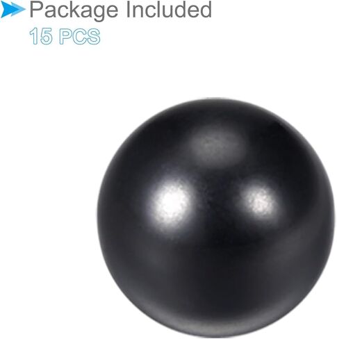 Thermoset Ball Knobs, M8 Female Thread 25mm Diameter, Plastic Metric Hand Screw Grip Black - (Applications: for Lathe Machinery Lever Handle), 15-Pieces in Kuwait