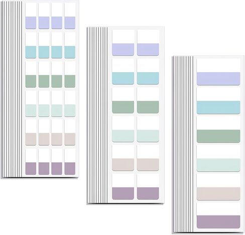 420 PCS Index Sticky Notes Tabs, Transparent Sticky Note, Book Tabs Multi-Size, Writable Page Makers, Tape Flags for Annotating Books Reading Notebooks Planner Marking (Dark-Large+Medium+Small) in Kuwait