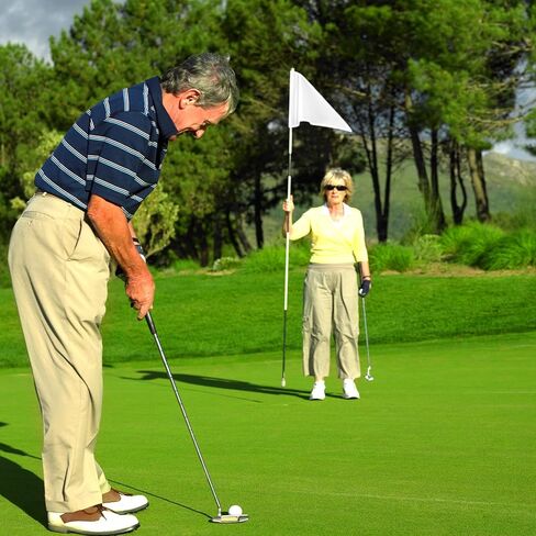 nuenen 3 قطع وضع الأعلام الخضراء 13 × 20 بوصة علم الغولف مع أنبوب إدراج أعلام الغولف النايلون المحمولة لساحة الفناء الخلفي حديقة داخلي ملاعب الغولف في الهواء الطلق ممارسة in Kuwait