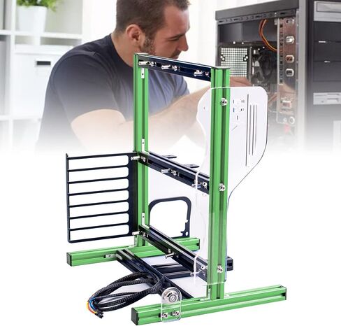 Computer Case Computer Chassis Open Frame Aluminum Computer Open Case Bracket PC Vertical DIY Frame Open Air Gaming Computer Case Chassis for ATX, M ATX, ITX Motherboards (Blue Black) in Saudi Arabia