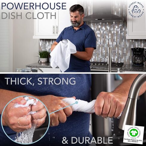 GOTS Certified 100% Organic Flour Sack Cotton Kitchen Hand and Dish Towel Sets - Extra Large 27x27 inches, Fully Hemmed, 12-Pack, Natural Tan in Saudi Arabia