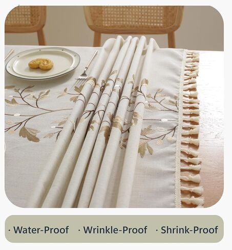 Table Cloth Rectangle Table Rustic Waterproof Tablecloth Cotton Linen Wrinkle Free Table Cloths for Parties, Kitchen Dining, Holiday, Christmas, Coffee Lines, 4-6 Seats/55x75 Inches in Kuwait