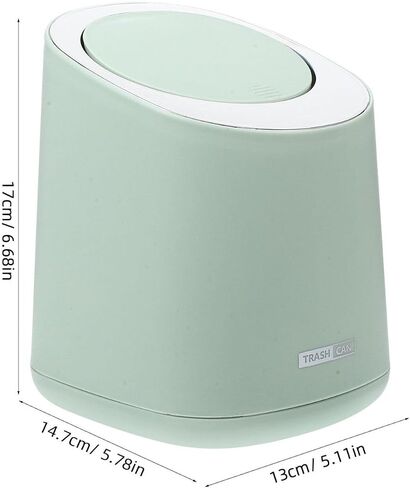 Alipis Mini Countertop Trash Can, Desk Waste Can with Press Type Lid Tabletop Waste Basket Small Table Top Plastic Covered Garbage Bin for Desk Top Beige in Saudi Arabia