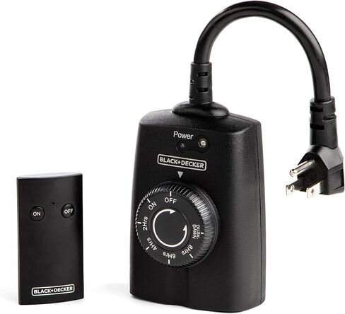 BLACK+DECKER Wireless Outdoor Outlet with Remote, 2 Grounded Outlets - Remote Light Switches in Saudi Arabia