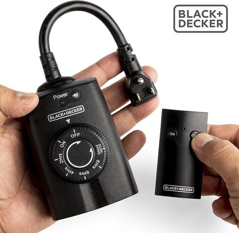 BLACK+DECKER Wireless Outdoor Outlet with Remote, 2 Grounded Outlets - Remote Light Switches in Saudi Arabia
