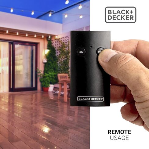 BLACK+DECKER Wireless Outdoor Outlet with Remote, 2 Grounded Outlets - Remote Light Switches in Saudi Arabia