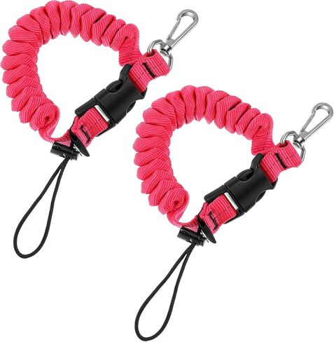 2 Pcs SX33 Scuba Diving Lanyard Stainless Steel Spring Coiled Lanyard Anti Lost with Quick Release Buckle Scuba Diving Accessories Diving Clips for Underwater Cameras Dive Lights in Saudi Arabia