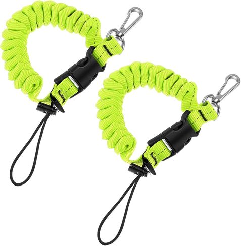 2 Pcs SX33 Scuba Diving Lanyard Stainless Steel Spring Coiled Lanyard Anti Lost with Quick Release Buckle Scuba Diving Accessories Diving Clips for Underwater Cameras Dive Lights in Saudi Arabia