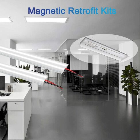 4FT Magnetic LED Troffer Retrofit Kit, 2x4 FT LED Retrofit Kit,36W,5000K Daylight White,Super Bright 5400LM,0-10V Dimmable,T8 T10 T12 Fluorescent Replacement,UL Cert,Quick Easy Install in Saudi Arabia