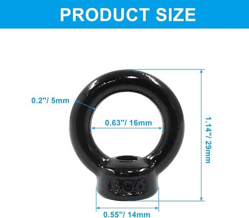 Hordion 6PCS M6 Eye Nuts, Stainless Steel Lifting Eye Nut Fastener Ring Shape EyeNut in Kuwait