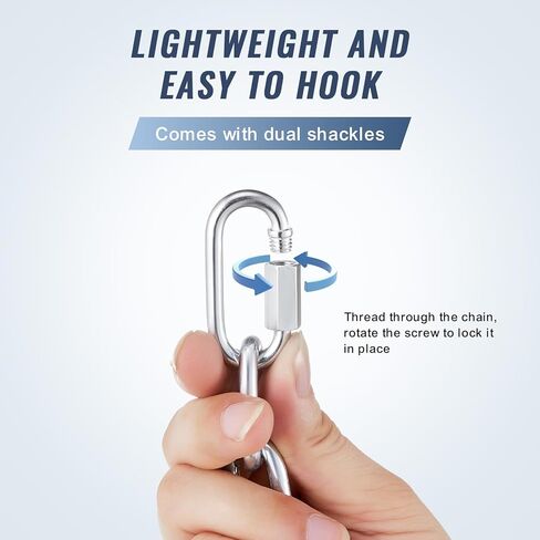 VEVOR Proof Coil Chain, 3/16" x 10', 1100 lbs Safe Working Load, Zinc Plated Proof Tested Coil Chain with Two Quick Links, Galvanized Carbon Steel Link Chain for Towing, Hanging, Camping, Pet Towing in Kuwait