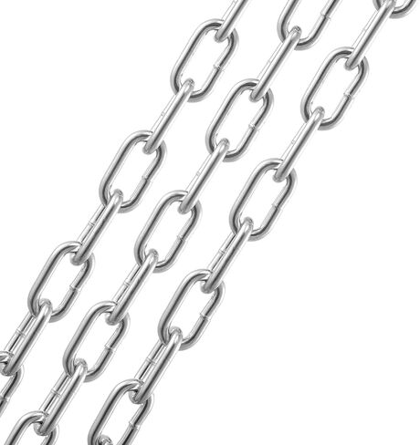 VEVOR Proof Coil Chain, 3/16" x 10', 1100 lbs Safe Working Load, Zinc Plated Proof Tested Coil Chain with Two Quick Links, Galvanized Carbon Steel Link Chain for Towing, Hanging, Camping, Pet Towing in Kuwait